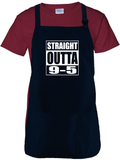 Funny Retirement Apron/ Retired  Straight Outta 9-5 Cooking Adjustable Apron Retirement Party Gift Idea