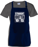Funny Retirement Apron/ Retired  Straight Outta 9-5 Cooking Adjustable Apron Retirement Party Gift Idea
