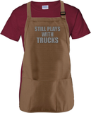 Funny Still Plays With Trucks Cooking Apron Gift/Mechanic, Truck Guy Adjustable Apron
