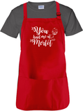 Wine Cooking Apron Gift/ You Had Me At Merlot Wine Drinking Adjustable Kitchen Apron