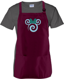 Disney Aqua Minnie Mouse Apron/ Arendelle Swirl Glitter Bow Minnie BBQ/ Cooking Adjustable Apron