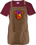 Disney Halloween Minnie Mouse Apron/ Spooky Orange And Purple Bow Bats And Spiders BBQ/ Cooking Adjustable Apron
