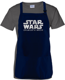Disney Star Wars Galaxy’s Edge Apron/ Black Spire Outpost Metallic Silver Aurebesh BBQ/ Cooking Adjustable Apron