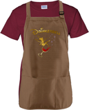 Drinkerbell Apron/ Disney Drinking Epcot Food And Wine Festival Funny Tinkerbell Gold, Glitter Red Wine Glass BBQ/ Cooking Adjustable Apron