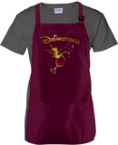 Drinkerbell Apron/ Disney Drinking Epcot Food And Wine Festival Funny Tinkerbell Gold, Glitter Red Wine Glass BBQ/ Cooking Adjustable Apron