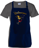 Drinkerbell Apron/ Disney Drinking Epcot Food And Wine Festival Funny Tinkerbell Gold, Glitter Red Wine Glass BBQ/ Cooking Adjustable Apron