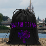 Disney Haunted Mansion Backpack/ Purple Holographic Foolish Mortal Tote Park Bag
