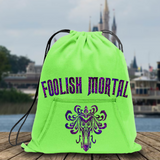 Disney Haunted Mansion Backpack/ Purple Holographic Foolish Mortal Tote Park Bag