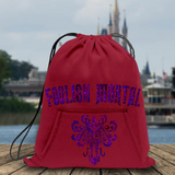 Disney Haunted Mansion Backpack/ Purple Holographic Foolish Mortal Tote Park Bag