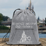 Disney Star Wars Galaxy’s Edge Backpack/ Metallic Silver Aurebesh Black Spire Outpost Tote Vacation Park Bag