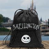 Disney Jack Skellington Backpack/ Nightmare Before Christmas Holographic Drawstring Fleece Tote Park Bag