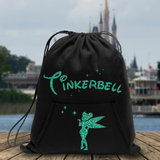 Disney Tinkerbell Backpack/ Glitter Green Tinkerbell Fairy Tote Vacation Park Bag