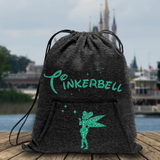 Disney Tinkerbell Backpack/ Glitter Green Tinkerbell Fairy Tote Vacation Park Bag