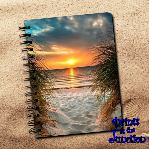 Beach Notebook/ Beach Sunset Spiral Journal Gift/ Beach Life Vacation Diary Notebook/ Tropical Summer Beach Writing/ Travel Journal Gift