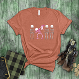 Breast Cancer Awareness Shirts/ Pink October Dabbing Skeletons Ribbon Halloween T Shirts