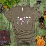 Breast Cancer Awareness Shirts/ Pink October Dabbing Skeletons Ribbon Halloween T Shirts