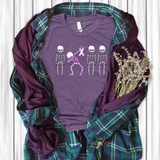 Breast Cancer Awareness Shirts/ Pink October Dabbing Skeletons Ribbon Halloween T Shirts