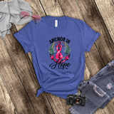 Breast Cancer Awareness Shirts/ Nautical Pink Anchor In Hope And Ribbon T Shirts