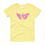 Breast Cancer Shirt, Angel Wings Cancer Awareness Shirts, Metallic Pink Ribbon Angel Wings, Breast Cancer Memorial Shirt