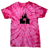 Disney Tie Dye Tinkerbell Glitter Hearts Shirt/ Disney Vacation Cinderella’s Castle/ Glitter Tinkerbell Silhouette Family Matching Vacation Tie Dye T-Shirt