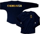 Star Wars Chewbacca Jersey/ Gold Chewbacca Spirit Shirts/ Disney Metallic Gold Wookie Vacation Oversized Jersey Top
