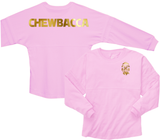 Star Wars Chewbacca Jersey/ Gold Chewbacca Spirit Shirts/ Disney Metallic Gold Wookie Vacation Oversized Jersey Top