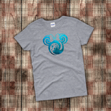 Disney Christmas Shirts/ Tinkerbell Minnie Mouse T-Shirts/ Cinderella Castle Blue Winter Snowflakes Holiday Party Top Christmas Gift