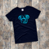 Disney Christmas Shirts/ Tinkerbell Minnie Mouse T-Shirts/ Cinderella Castle Blue Winter Snowflakes Holiday Party Top Christmas Gift