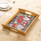 Christmas Gnome Wood Serving Tray Gift/ Gnome For Christmas Plaid Rustic Country Holiday Farmhouse Décor Coffee Table/ Cookie Tray