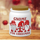 Christmas Ceramic Jar/ Gnome For Christmas Creamer/ Sugar/ Spice Jar With Cork Lid Country Holiday Farmhouse Kitchen Gift