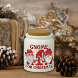 Christmas Ceramic Jar/ Gnome For Christmas Creamer/ Sugar/ Spice Jar With Cork Lid Country Holiday Farmhouse Kitchen Gift