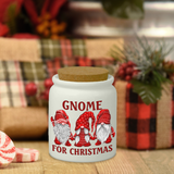 Christmas Ceramic Jar/ Gnome For Christmas Creamer/ Sugar/ Spice Jar With Cork Lid Country Holiday Farmhouse Kitchen Gift