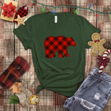 Christmas Bear Shirts/ Red Buffalo Plaid Bear Winter Holiday T shirts