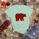 Christmas Bear Shirts/ Red Buffalo Plaid Bear Winter Holiday T shirts
