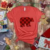 Christmas Bear Shirts/ Red Buffalo Plaid Bear Winter Holiday T shirts
