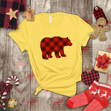 Christmas Bear Shirts/ Red Buffalo Plaid Bear Winter Holiday T shirts