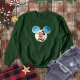 Mickey Mouse Christmas Snowglobe Glitter Sweatshirt/ Disney Santa Suit Mickey Holiday Snow Globe Glitter Sweatshirt/ Disney Glitter Sweater