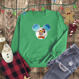 Mickey Mouse Christmas Snowglobe Glitter Sweatshirt/ Disney Santa Suit Mickey Holiday Snow Globe Glitter Sweatshirt/ Disney Glitter Sweater