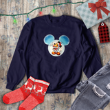 Mickey Mouse Christmas Snowglobe Glitter Sweatshirt/ Disney Santa Suit Mickey Holiday Snow Globe Glitter Sweatshirt/ Disney Glitter Sweater