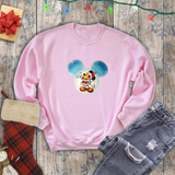 Mickey Mouse Christmas Snowglobe Glitter Sweatshirt/ Disney Santa Suit Mickey Holiday Snow Globe Glitter Sweatshirt/ Disney Glitter Sweater