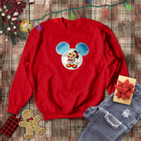 Mickey Mouse Christmas Snowglobe Glitter Sweatshirt/ Disney Santa Suit Mickey Holiday Snow Globe Glitter Sweatshirt/ Disney Glitter Sweater