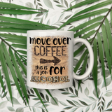 Funny Coffee Alcohol Mug/ Move Over Coffee This Is A Job For Alcohol Marquee Lights Quote Mug Gift Idea