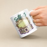 Softball Mom Mugs/ Marquee Lights Softball Cheetah Print Coffee Mug Gift