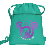 Disney 100 Anniversary Backpack/ Minnie And Tinkerbell Purple Metallic Platinum Silver Years Of Wonder Vacation Travel Park Bag Cinch Sack