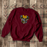 Disney 50th Anniversary Sweatshirt/ Minnie Mouse Disney World Parks Magic Kingdom Fireworks Balloons With Glitter Gold Bow Fleece Sweater