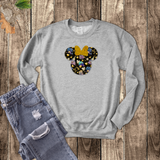 Disney 50th Anniversary Sweatshirt/ Minnie Mouse Disney World Parks Magic Kingdom Fireworks Balloons With Glitter Gold Bow Fleece Sweater