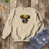 Disney 50th Anniversary Sweatshirt/ Minnie Mouse Disney World Parks Magic Kingdom Fireworks Balloons With Glitter Gold Bow Fleece Sweater