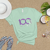 Disney 100 Anniversary Shirts/ Mickey Mouse 100 Metallic Purple And Platinum Silver Years Of Wonder Vacation T-Shirts