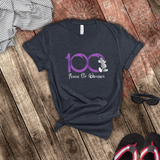 Disney 100 Anniversary Shirts/ Mickey Mouse 100 Metallic Purple And Platinum Silver Years Of Wonder Vacation T-Shirts