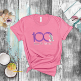 Disney 100 Anniversary Shirts/ Mickey Mouse 100 Metallic Purple And Platinum Silver Years Of Wonder Vacation T-Shirts